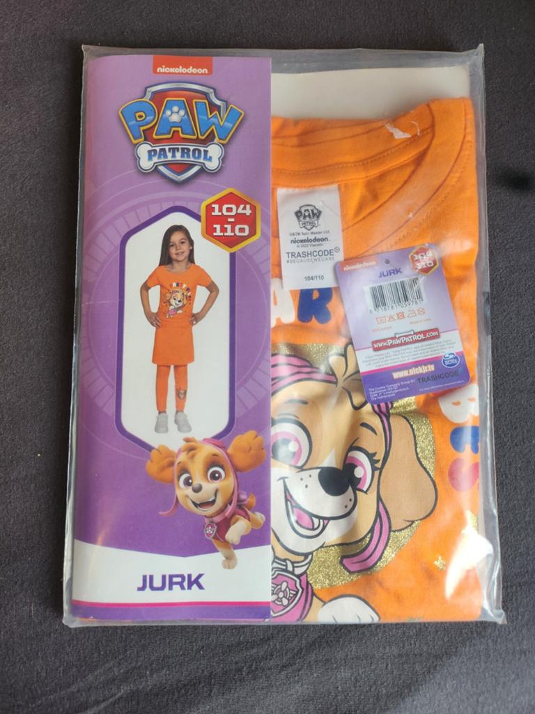 Oranje jurk Paw Patrol 104-110 NIEUW, Kinderen en Baby's, Kinderkleding | Maat 104, Ophalen of Verzenden, Nieuw, Meisje, Jurk of Rok