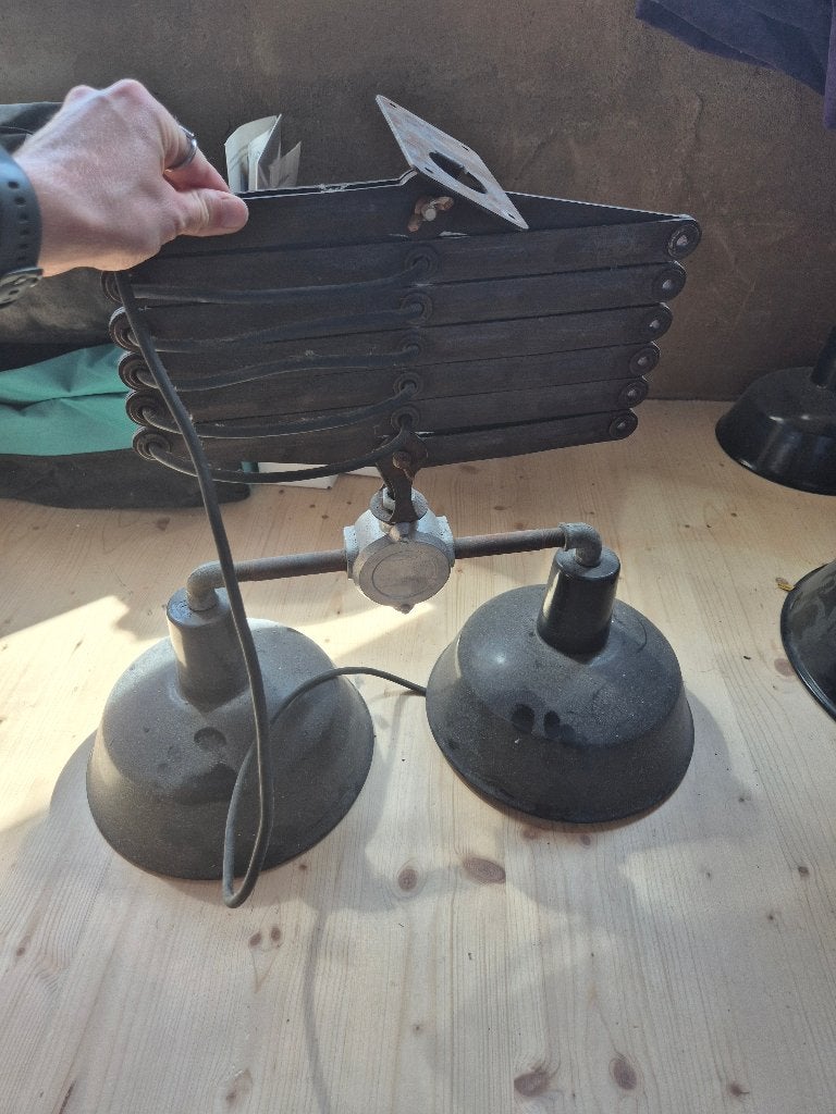 Schaarlamp industrieel, Ophalen, Gebruikt, 50 tot 75 cm, Metaal