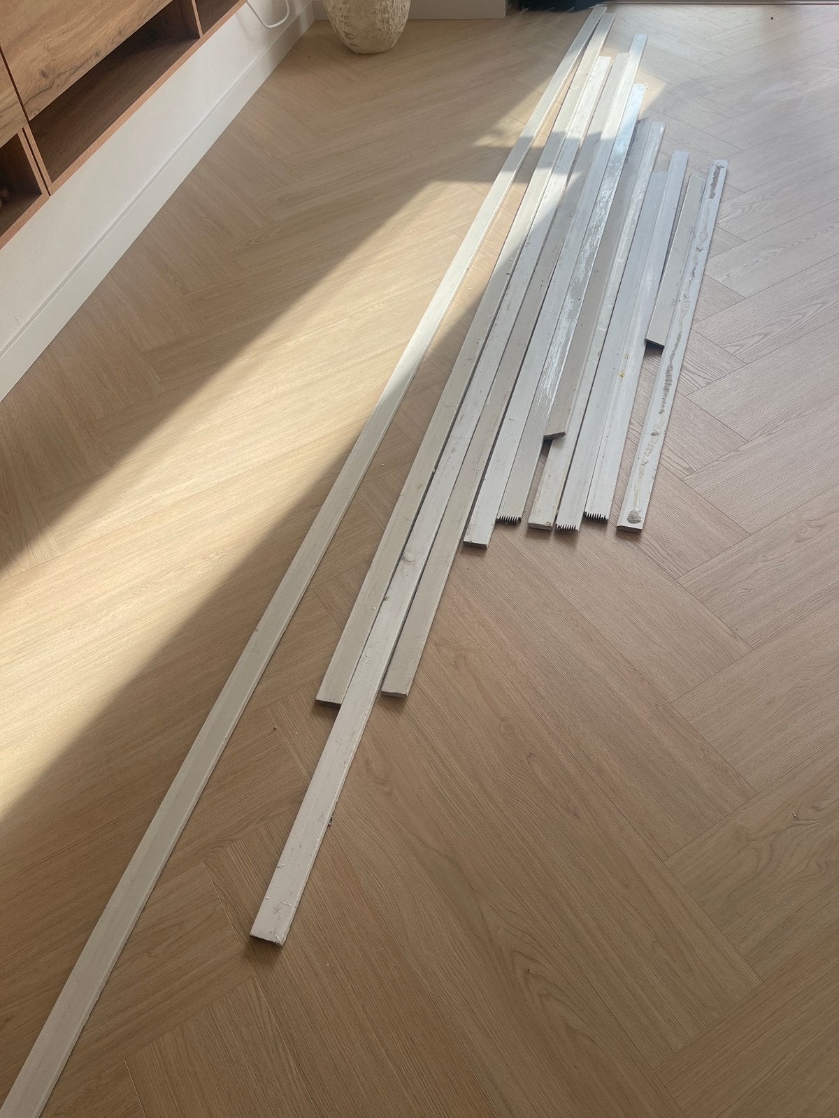 Witte plinten, diverse lengtes, Ophalen, Gebruikt, Mdf, 250 cm of meer