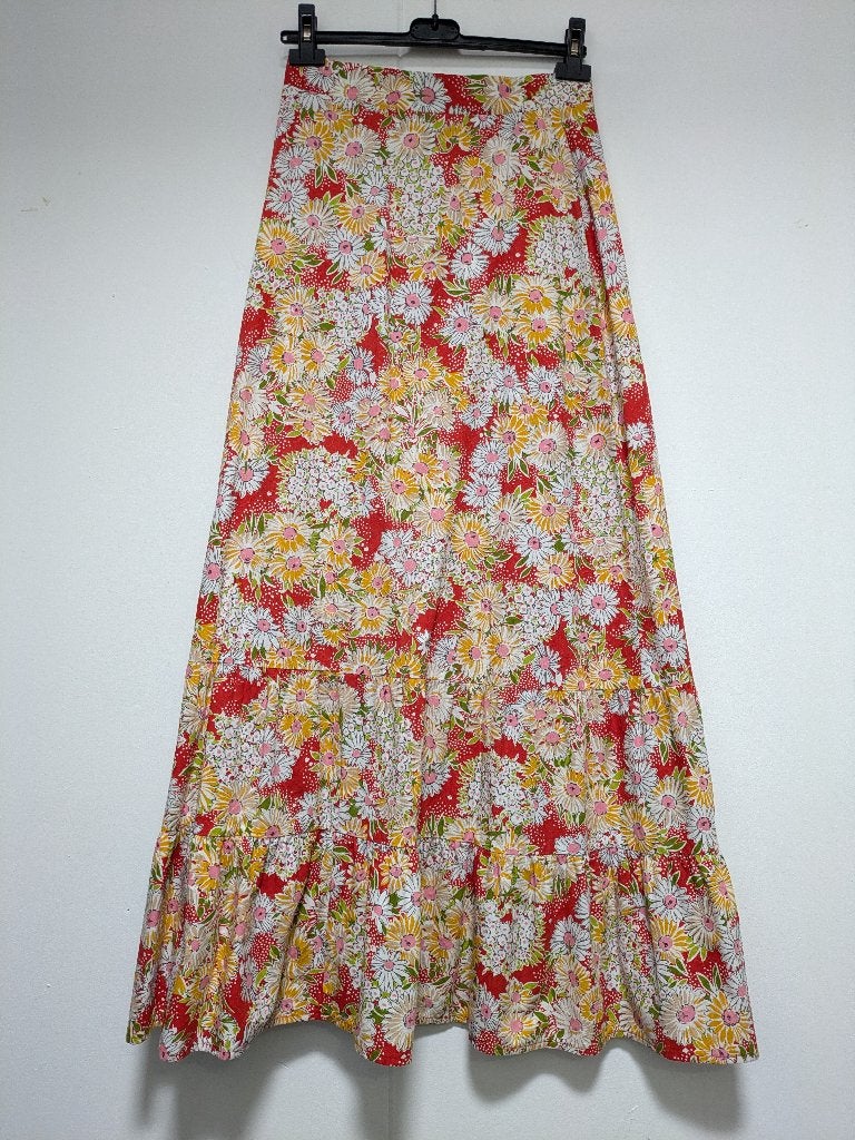 Originele 70's maxirok maat M, Maat 38/40 (M), Meerkleurig, Ophalen of Verzenden, Onder de knie