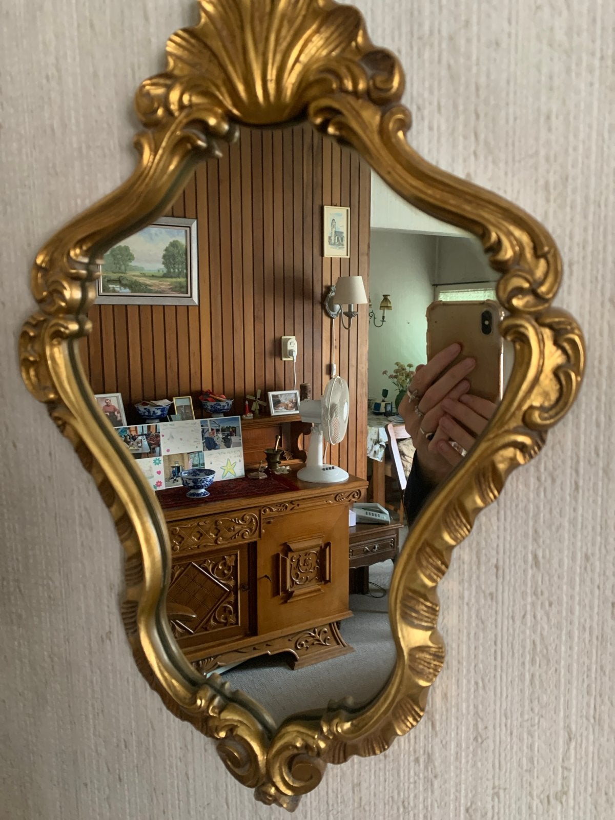 Antieke Gouden Barok Spiegel - Decoratieve Wandspiegel, Ophalen