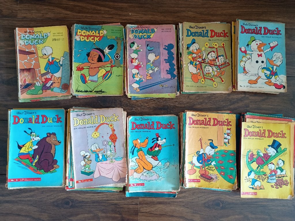 170 oude Donald Duck weekbladen (1959-1968), Gelezen, Ophalen of Verzenden, Walt Disney  Donald duck, Meerdere stripboeken