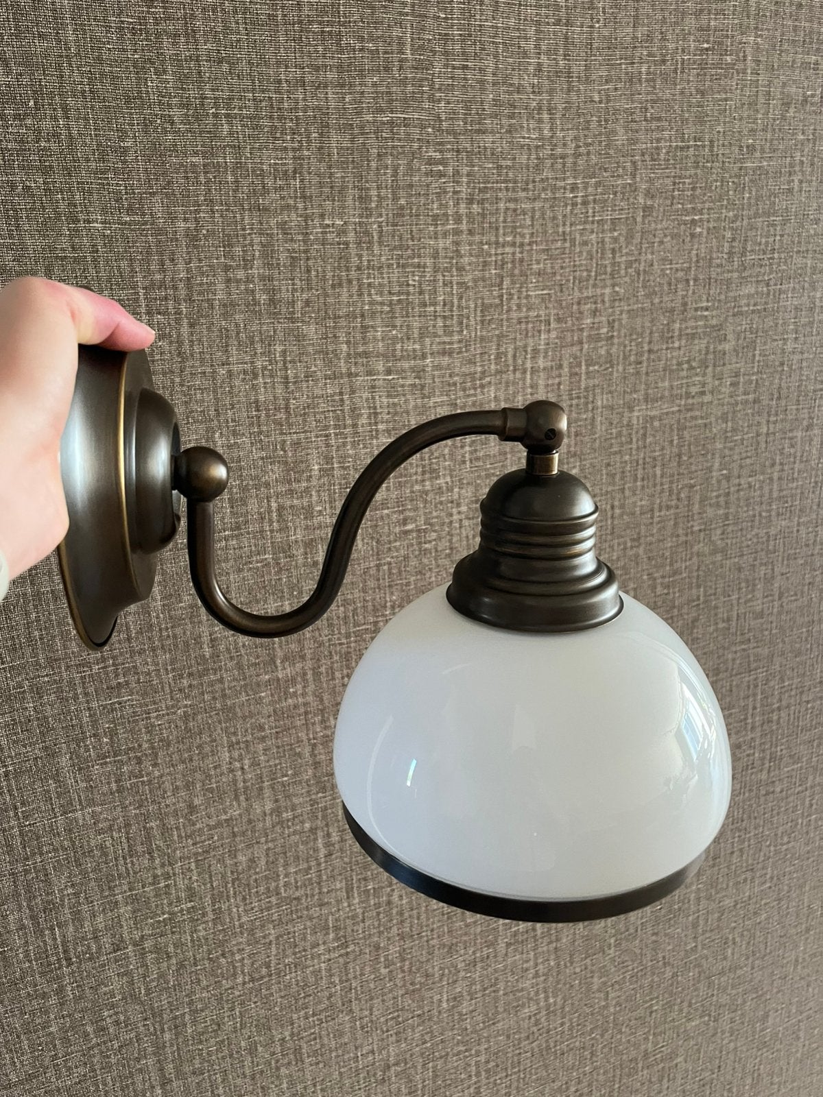 Retro messing wandlamp met directe aansluiting, Gebruikt, Bruin, Ophalen of Verzenden, Overige merken