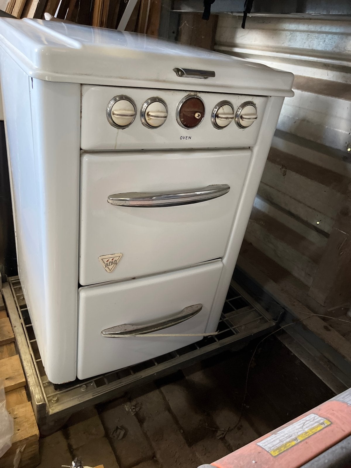 Vintage Atag gasfornuis met oven - Wit, vrijstaand, Witgoed en Apparatuur, Ophalen, Gebruikt, Grill, 4 kookzones