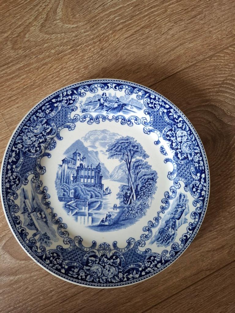 Antiek Old England Blauw Wit Bord - Made in Holland, Ophalen