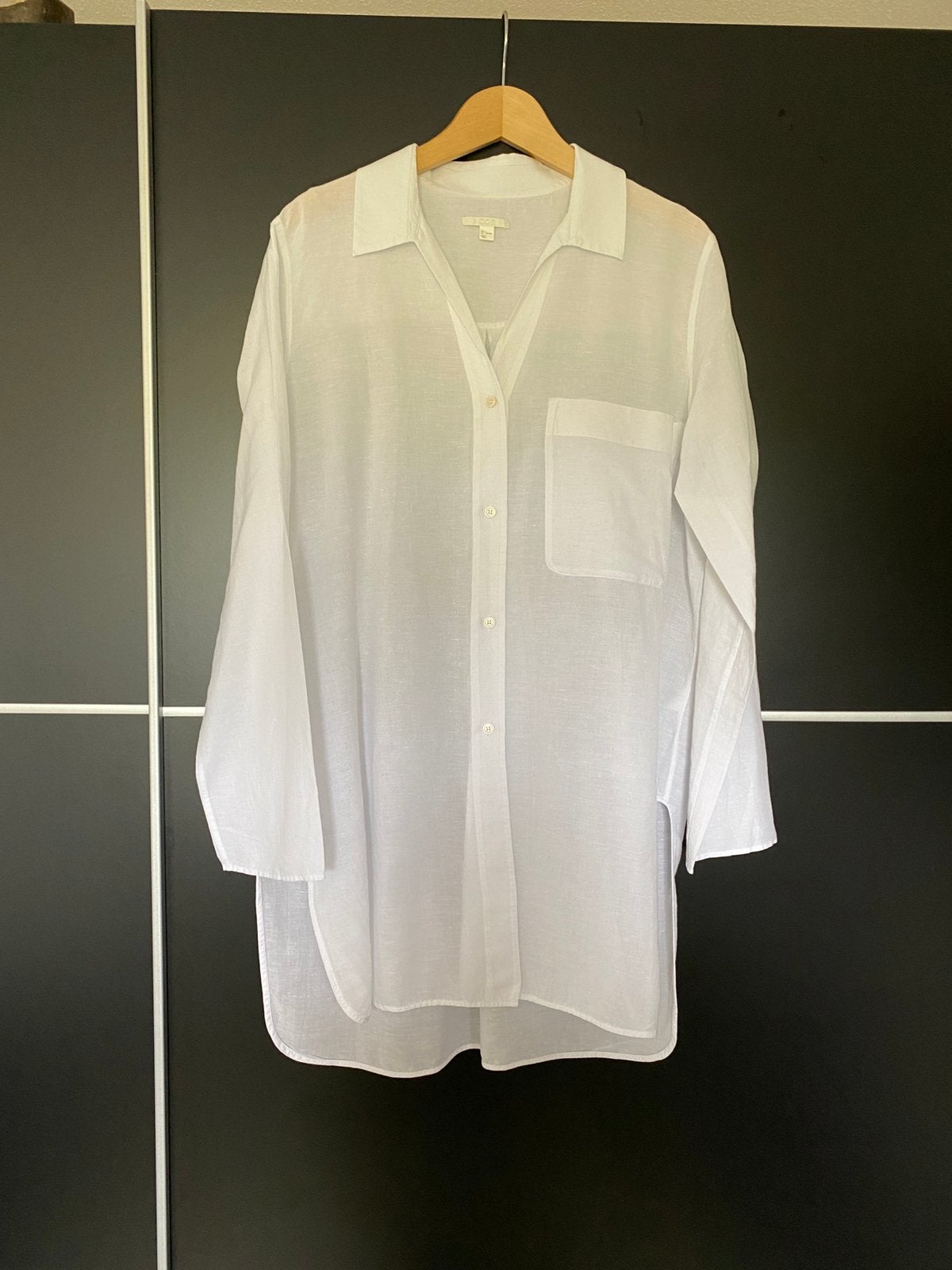 BLOUSE COS LANG WIT MET LINNEN L, Kleding | Dames, COS, Wit, Maat 42/44 (L), Ophalen of Verzenden