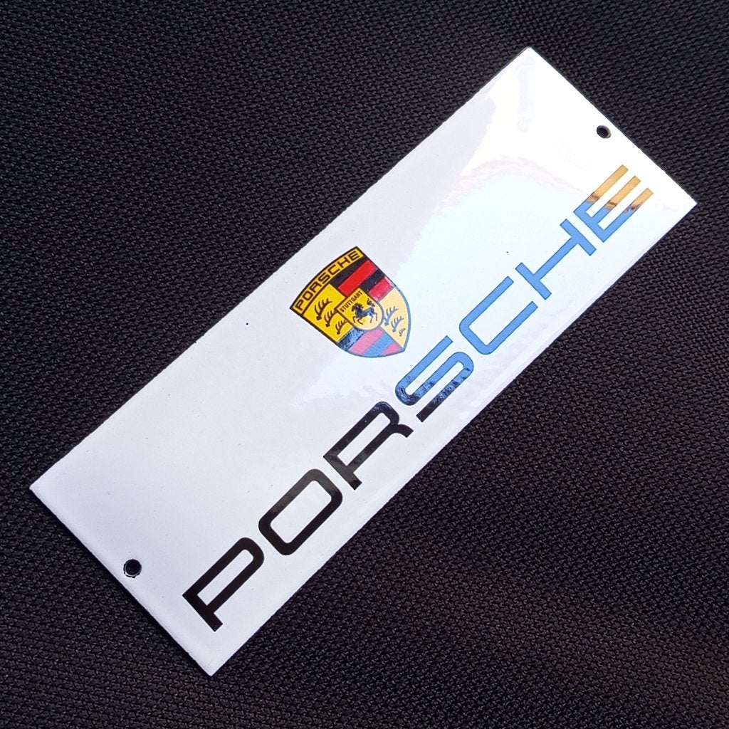 Emaille Reclamebord PORSCHE Dealer Garage Plaat Vintage GT3, Verzenden, Gebruikt, Reclamebord