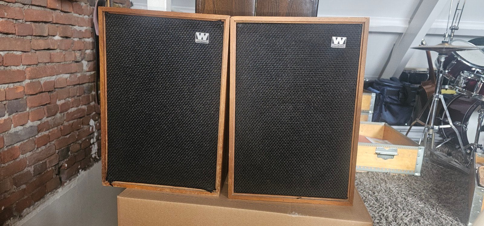 Wharfedale Denton 2 Vintage Boekenplank Luidsprekers, Audio, Tv en Foto, Luidsprekers, Ophalen, Gebruikt, Wharfedale, Minder dan 60 watt