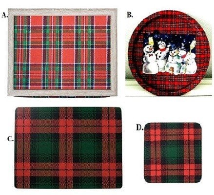 Dienblad, laptray, placemats, onderzetters ruit tartan, Verzenden