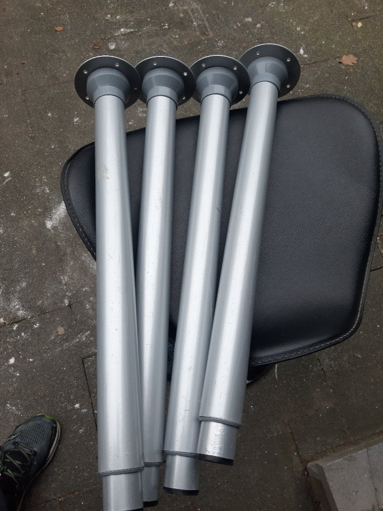 IKEA OLOV Tafelpoot, staal, grijs gelakt, verstelbaar, Ophalen, Tafelpoot, Minder dan 50 cm, Gebruikt