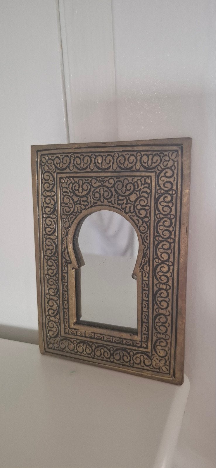 Vintage Marokkaans spiegeltje - 9.5 x 13 cm, Ophalen of Verzenden