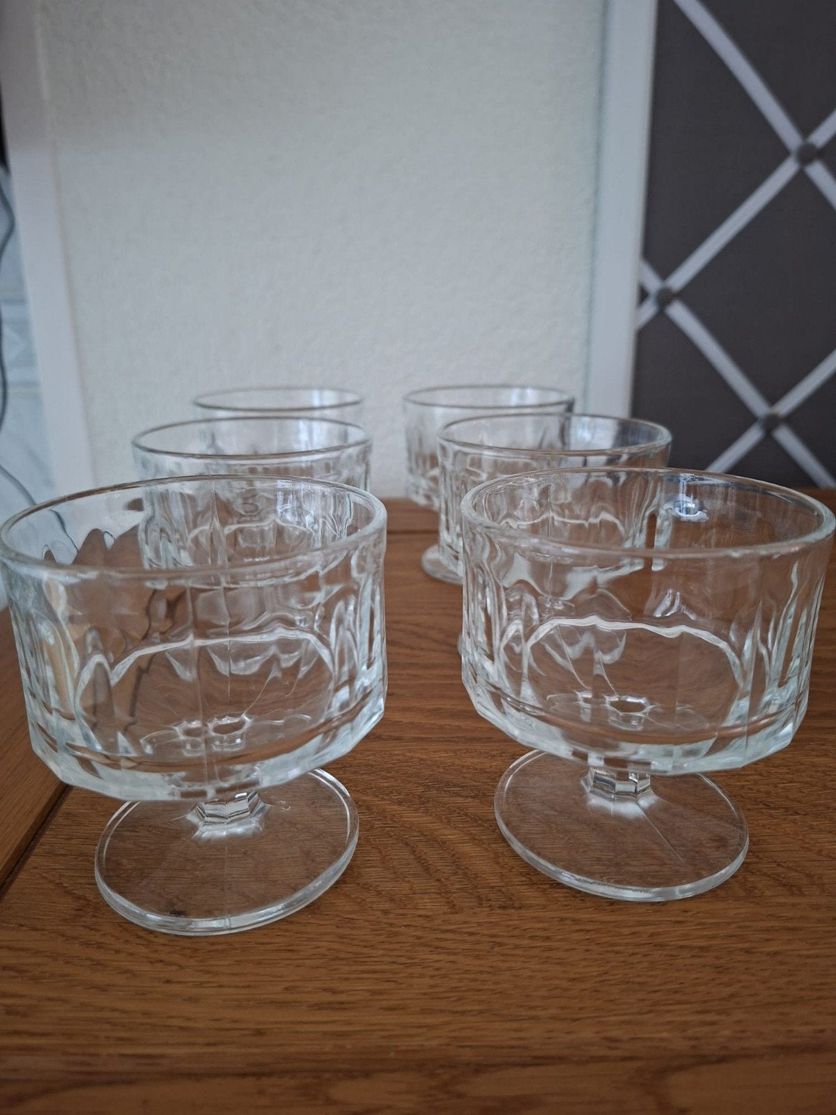Set van 6 vintage ijscoups, Ophalen, Glas of Glazen, Vintage, Glas