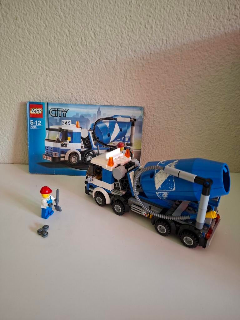 Lego City Cementmixer 7990 met minifiguur en instructies, Compleet, City, Lego, Ophalen of Verzenden