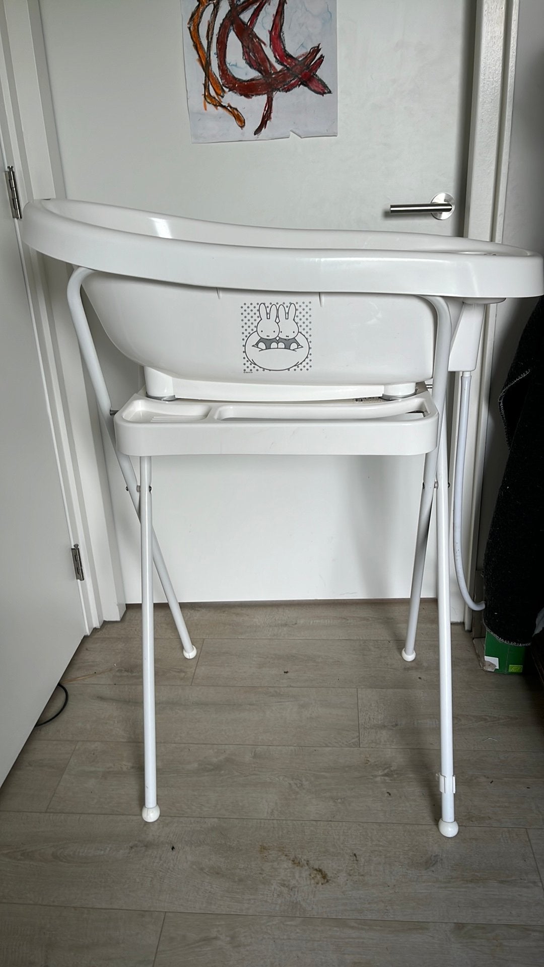 Babybadje Nijntje met hoge badstandaard en afvoerslang wit, Ophalen, Gebruikt, Badje, Bébé-jou