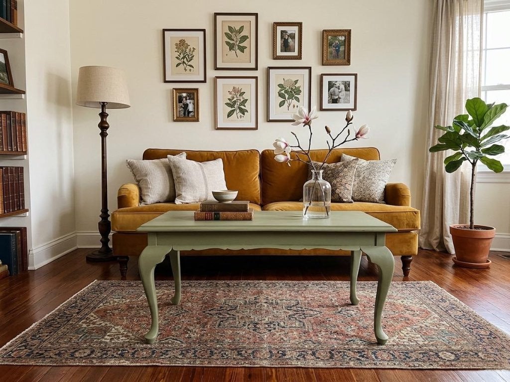 Hele mooie salontafel kleur oud groen, Ophalen, Klasiiek, 50 tot 100 cm, 50 tot 75 cm