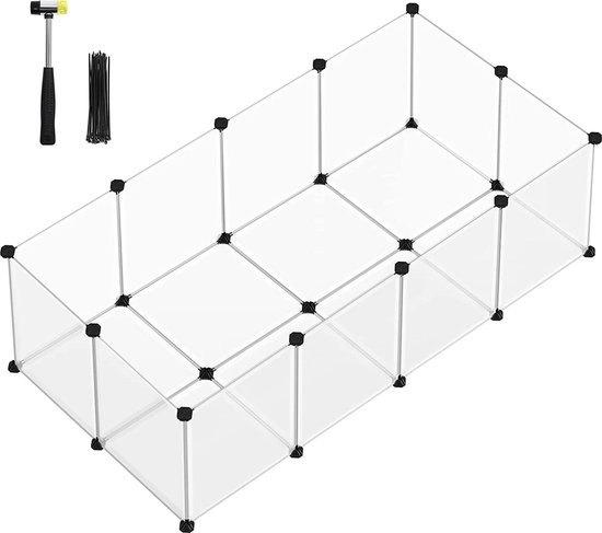 Huisdierpanelensysteem 143x73x46 cm – Transparant, Kooi, Fret, Zo goed als nieuw, Ophalen