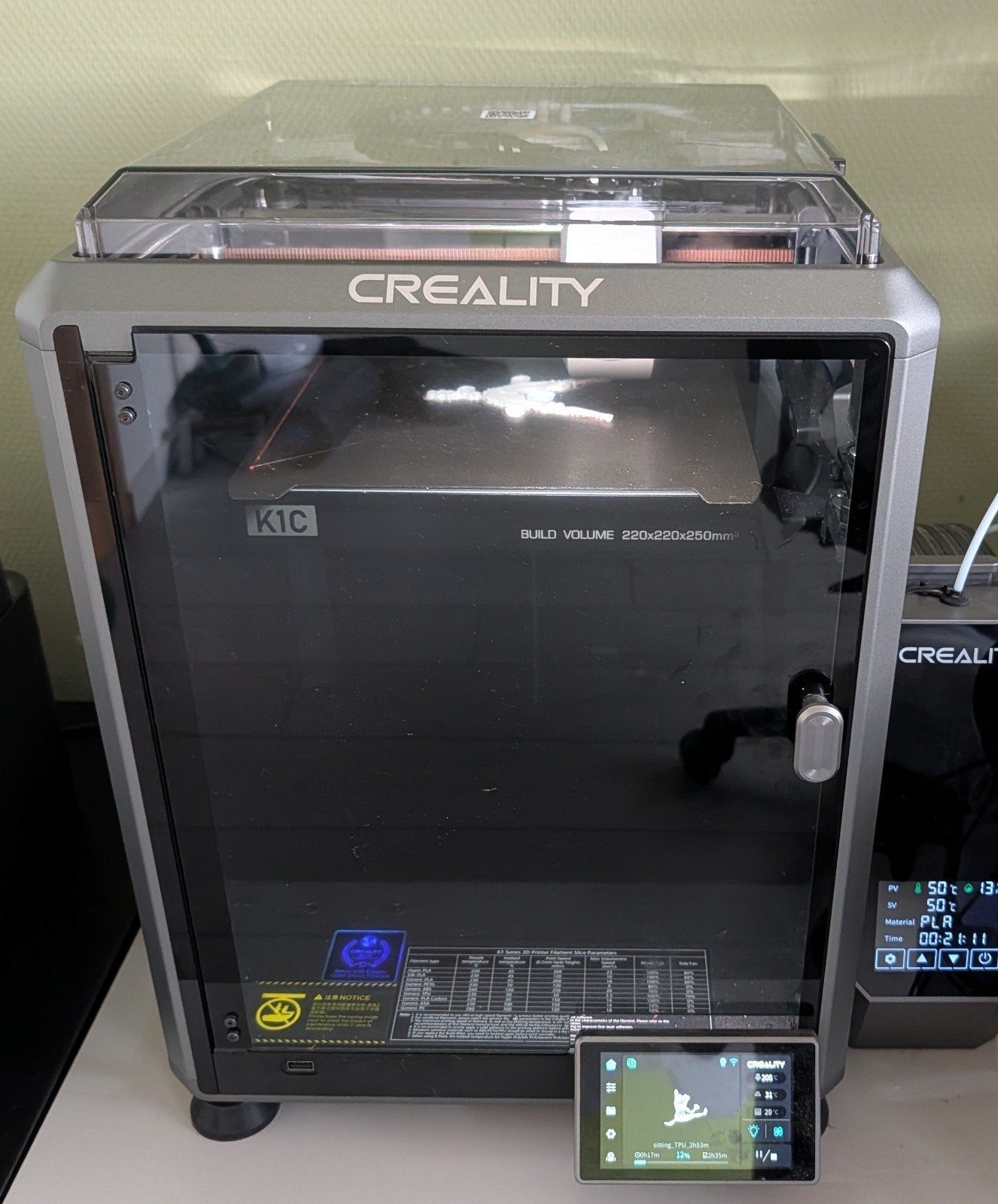 Creality K1C 3D Printer - Snelle en Nauwkeurige FDM Printer, Ophalen, Ingebouwde Wi-Fi, Zo goed als nieuw, Filament