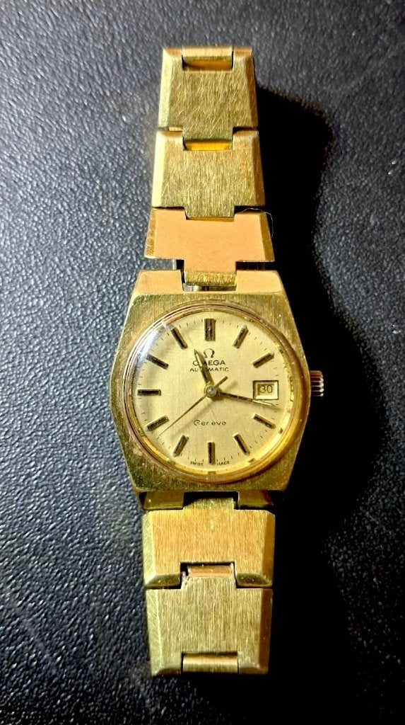 Zeldzaam Origineel Omega Genève Automatic Dameshorloge, Polshorloge, Omega, Met bandje, Goud