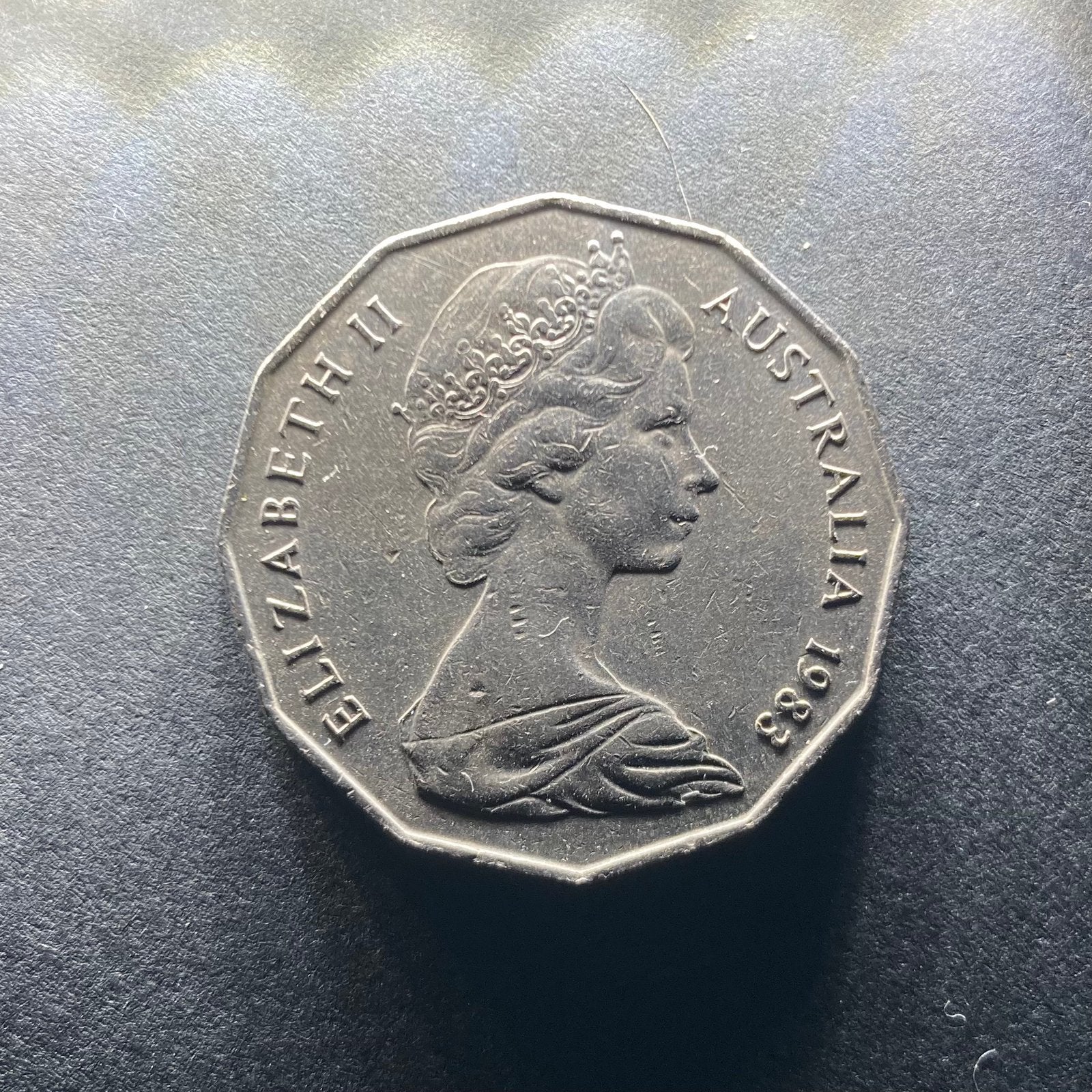 Erg bijzondere munt Australië 50 cents 1983, Ophalen of Verzenden, Losse munt, Zilver
