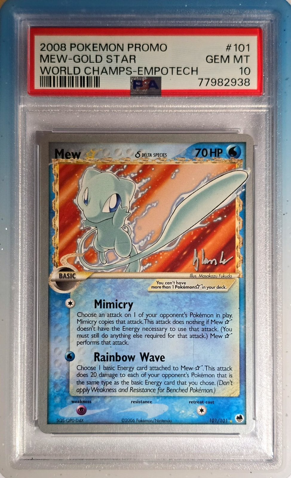 Mew #101 Gold Star World Champ. Psa 10, Ophalen, Zo goed als nieuw