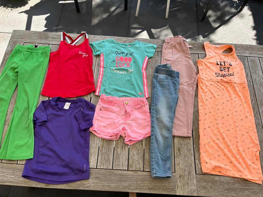 Heel leuk pakket zomerkleding meisje maat 110/116, Kinderen en Baby's, Ophalen of Verzenden, Gebruikt, Maat 110