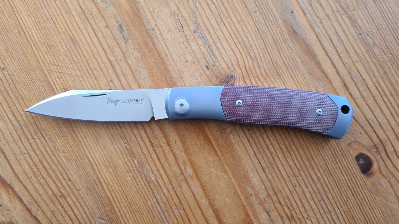 Viper Hug 2 titanium en natural micarta M390, Ophalen of Verzenden, Nieuw
