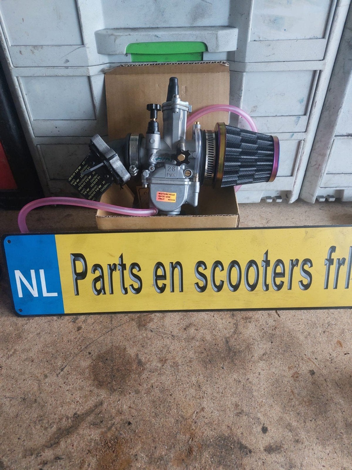 piaggio inlaat setje malossi v13 spruitstuk keihin 28mm pwk, Fietsen en Brommers, Ophalen of Verzenden, Carburateur, Piaggio