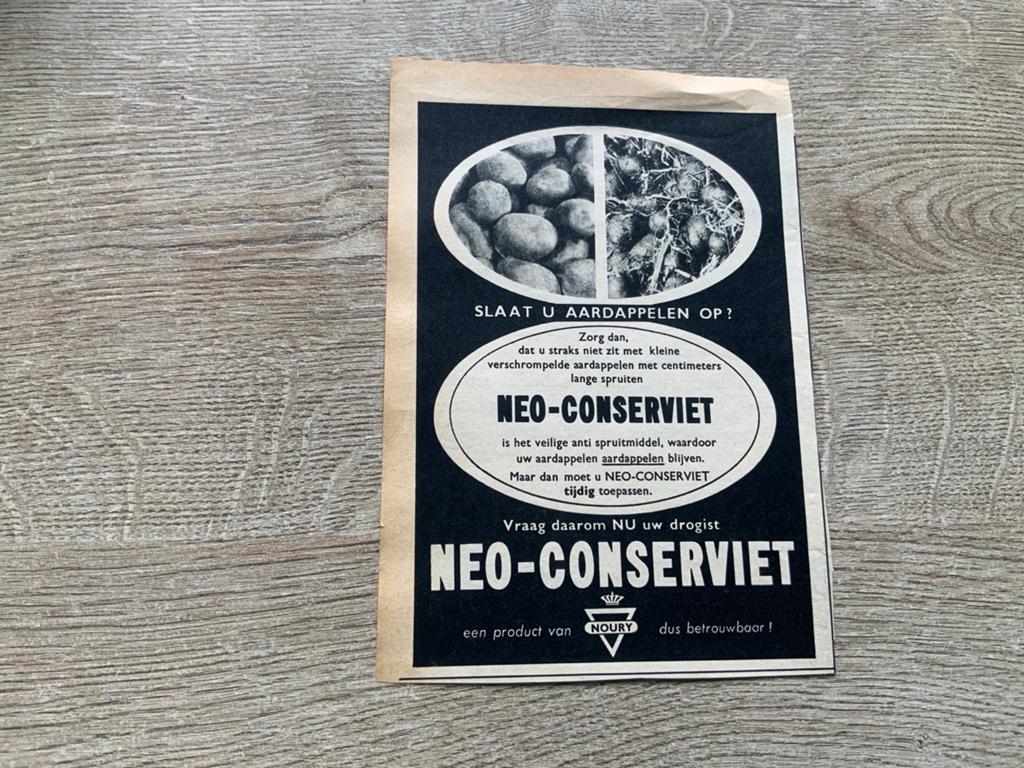 Neo-Conserviet.Anti spruitmiddel.1961, Ophalen of Verzenden, 1960 tot 1980, Knipsel(s)