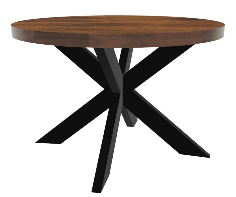 Nieuwe eettafel Jones rond 120cm bruin mangohout, Huis en Inrichting, Ophalen, 50 tot 100 cm, 100 tot 150 cm, Rond