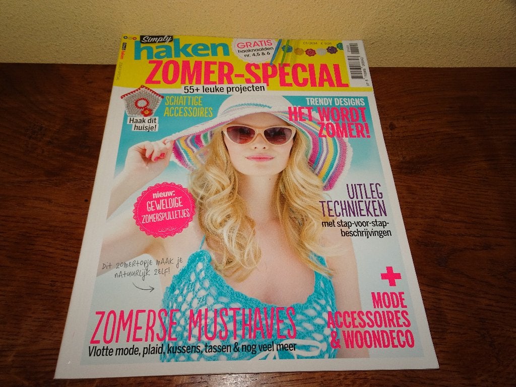 Simply haken Zomer special 01/2014 tijdschrift, Hobby en Vrije tijd, Ophalen of Verzenden, Zo goed als nieuw, Haken, Patroon of Boek