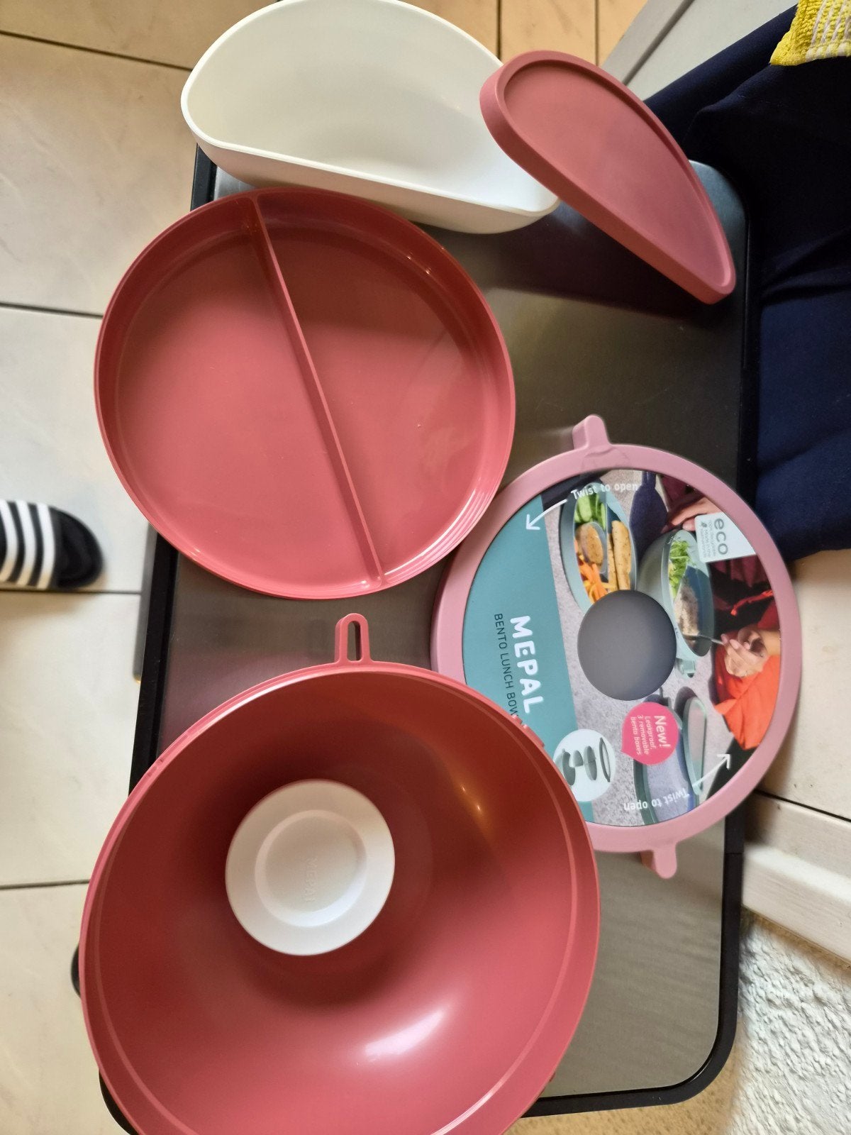 Mepal Bento Lunchbox - Rood/Wit, Overige typen, Kunststof, Ophalen of Verzenden, Zo goed als nieuw