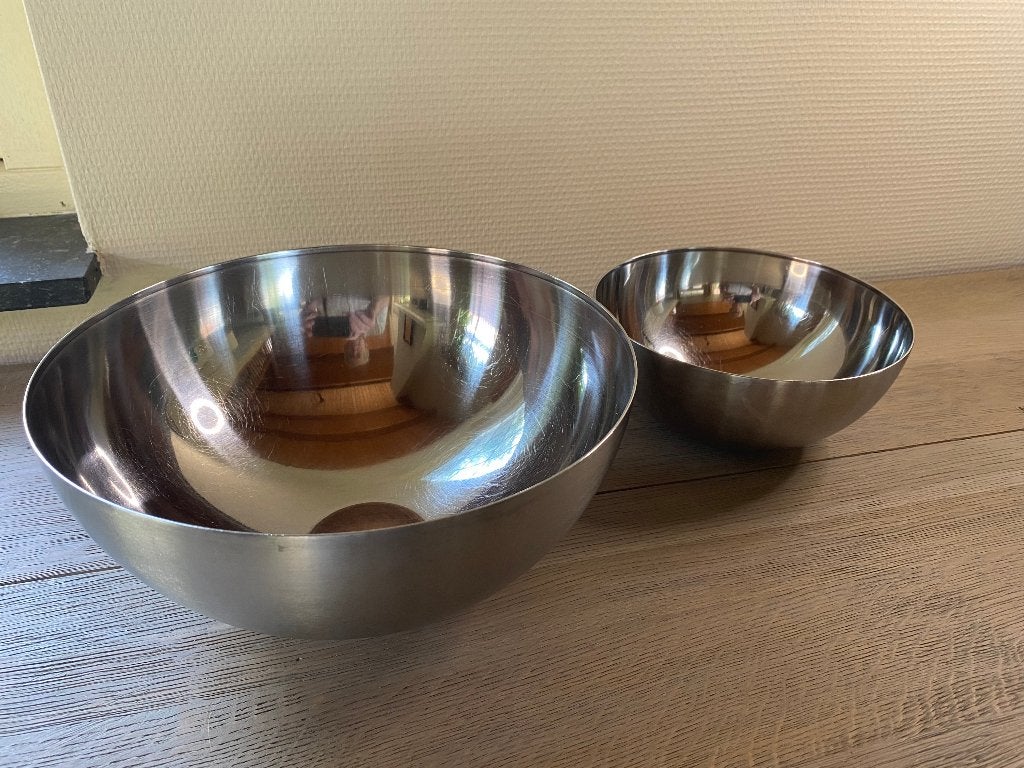 Set van 2 IKEA BLANDA BLANK RVS mengkommen / schalen, IKEA, Zilver, Ophalen of Verzenden, Metaal