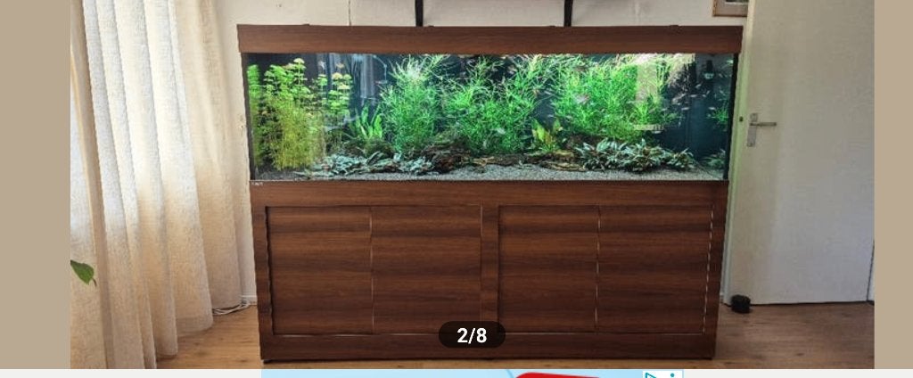 Dibond aquarium 210x65x70 rvs frame, meubel, bioloog 7mnd, Ophalen, Inclusief deksel, Overige merken, Zo goed als nieuw