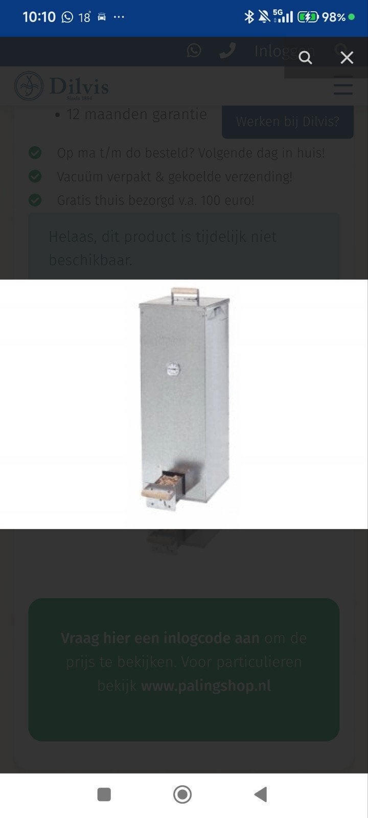 Gebruikte rookoven voor vis of vlees, Ophalen, Gebruikt, Onbekend