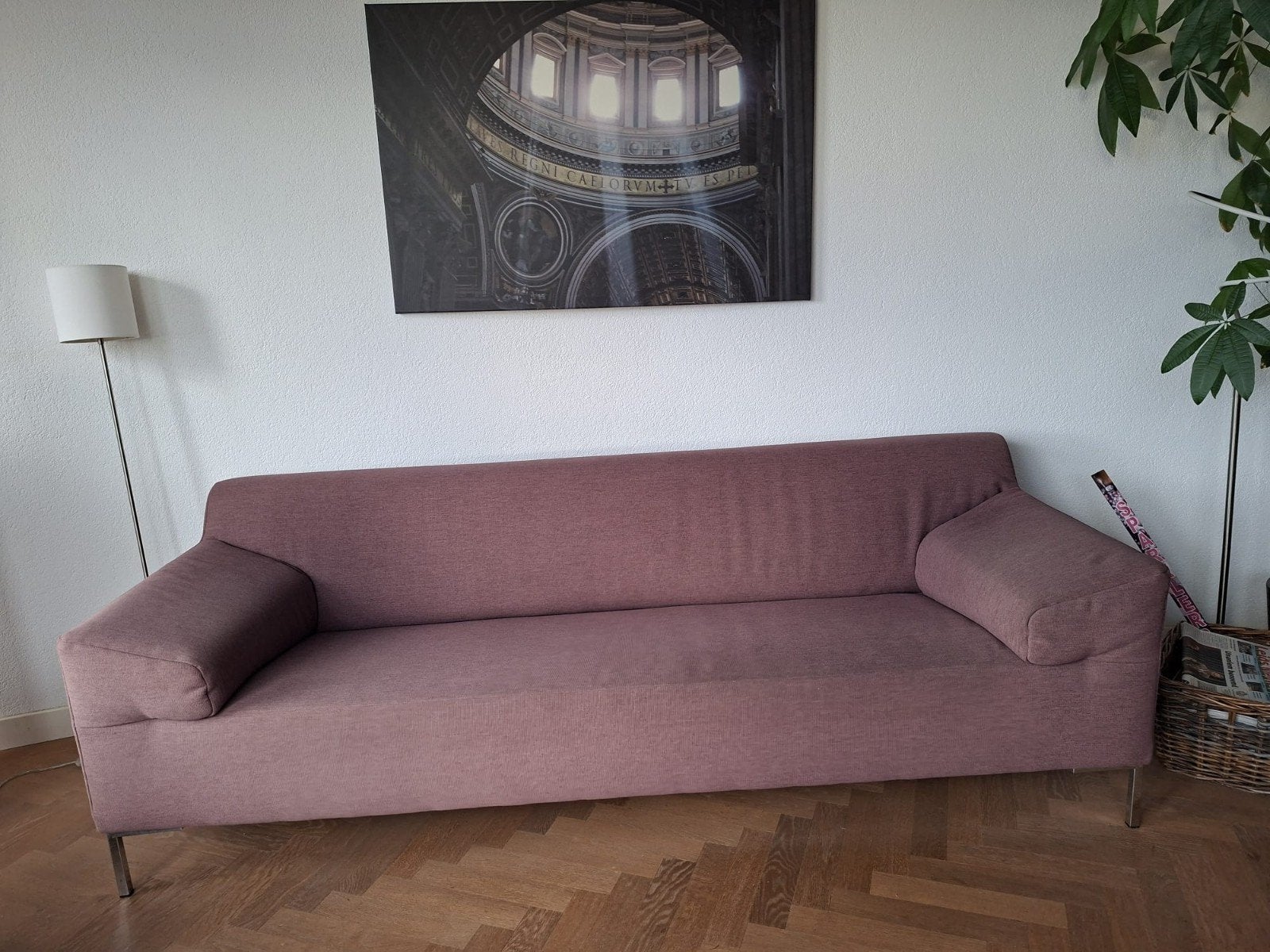 Rolf Benz, Freistil 3-zitsbank inclusief hocker, Ophalen, Gebruikt, Driepersoons, 75 tot 100 cm