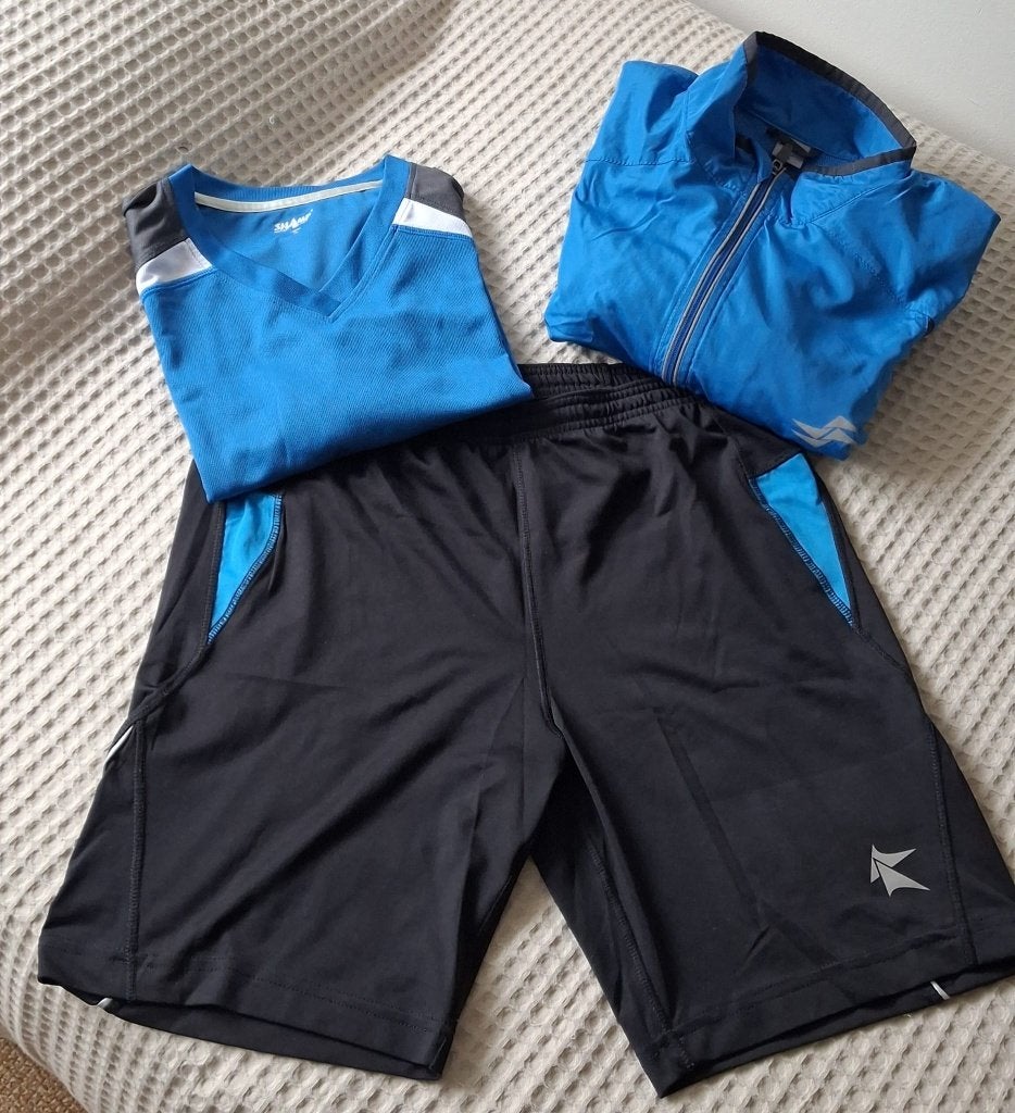 Koopje! Heren sportset | sportjack, sportbroek shirt XL zgan, Kleding | Heren, Blauw, Maat 56/58 (XL), Ophalen of Verzenden, Zo goed als nieuw