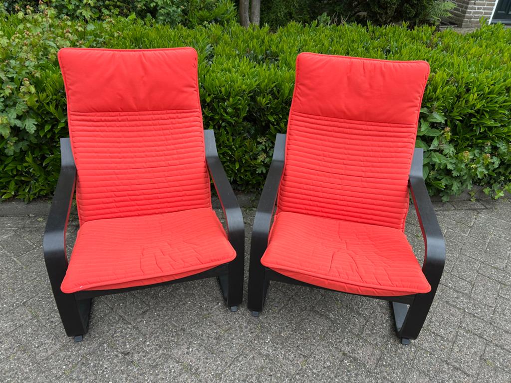Ikea relax stoelen, Ophalen, Gebruikt, Rood, Twee