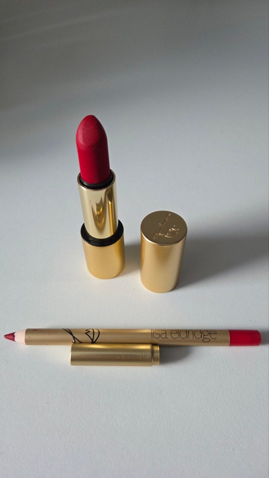 LISA ELDRIDGE Velvet matt lipstick lipliner Ribbon, Ophalen of Verzenden, Zo goed als nieuw, Lippen