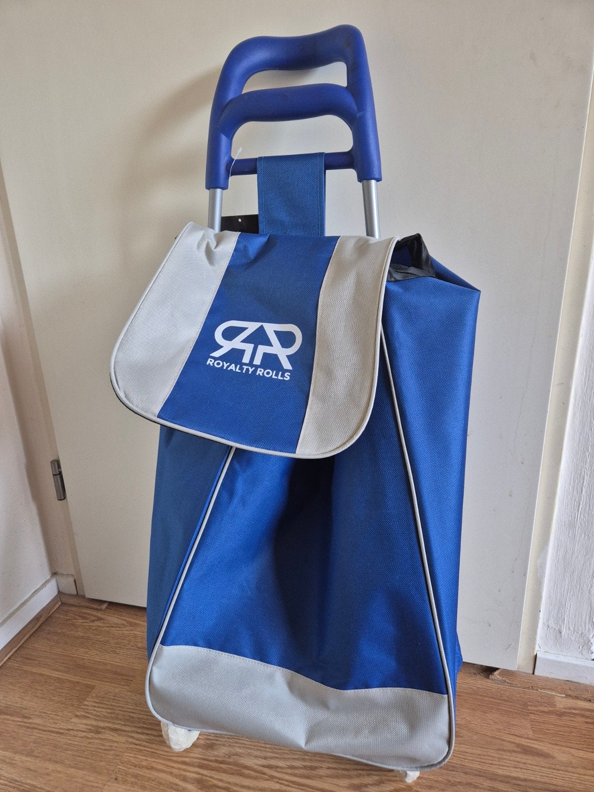 Royalty Rolls Boodschappentrolley – Blauw/Grijs – Gloednieuw, 30 cm of meer, Blauw, Nieuw, Wieltjes