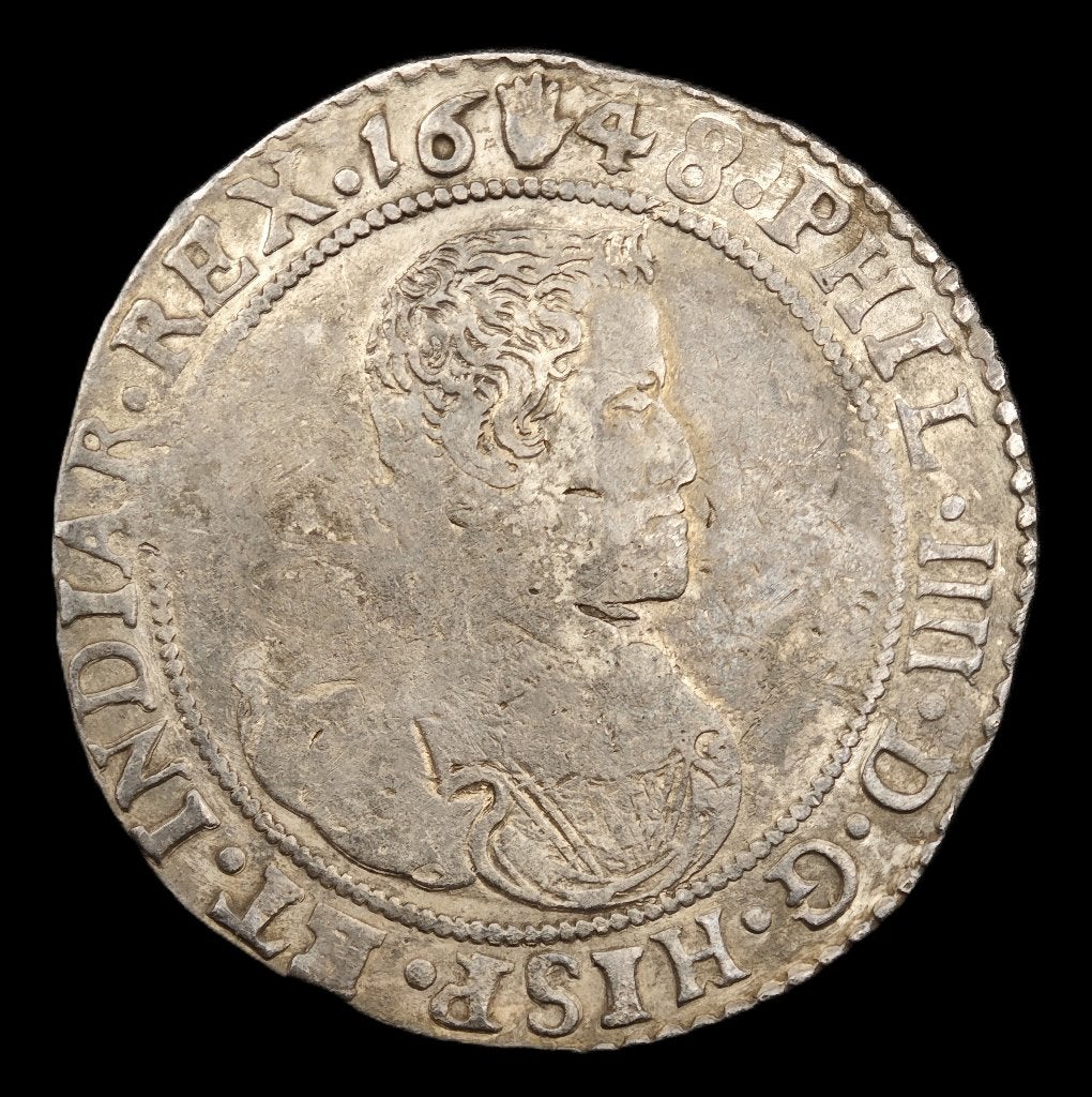 1648 Ducaton Antwerpen Phillips II, Vóór koninkrijk, Verzenden, Zilver, Overige waardes