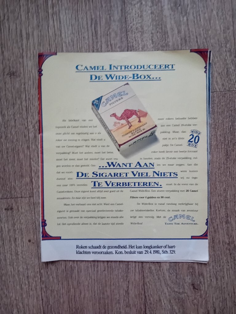 Knipsel - Oude reclame CAMEL, Ophalen, Gebruikt, Overige typen
