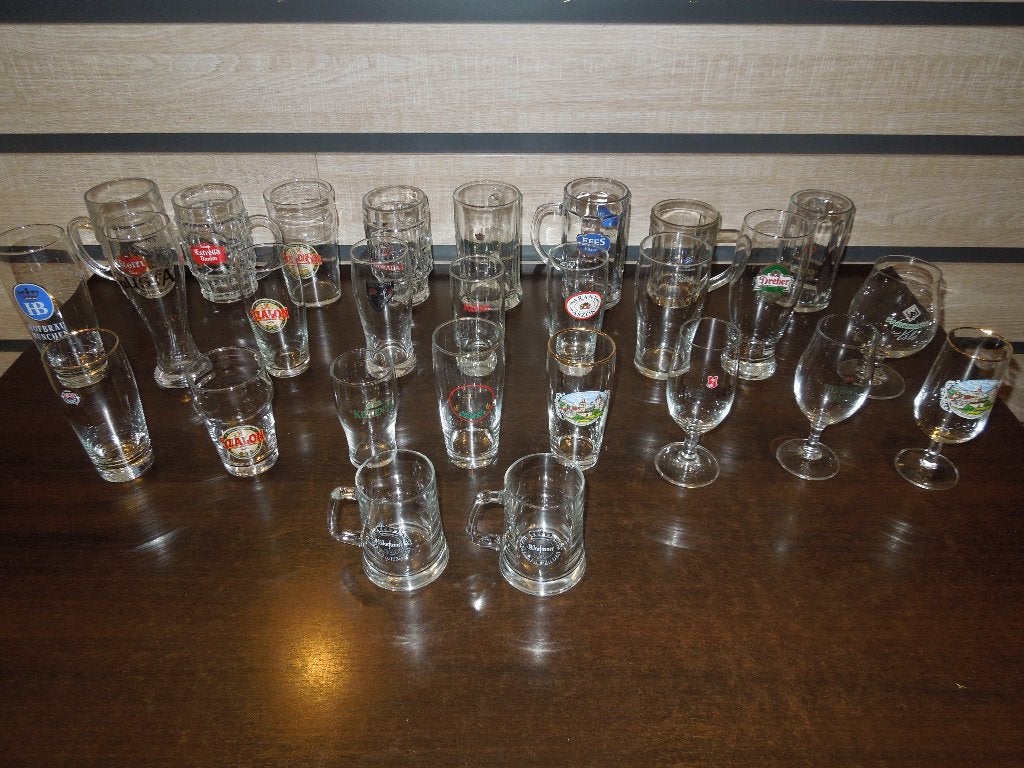 Grote collectie bierglazen van diverse internationale merken, Ophalen, Gebruikt, Glas of Glazen, Overige merken