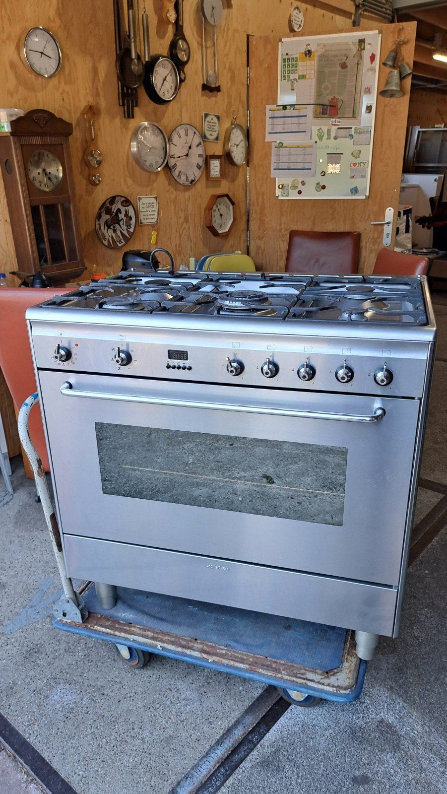 Smeg Fornuis met 5 Gasbranders en Oven - 90x60x92 cm, Ophalen, Gebruikt, Gas, Vrijstaand