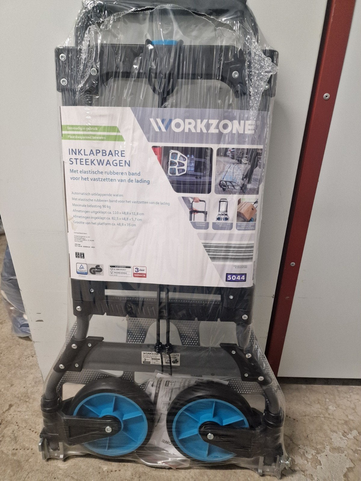 WORKZONE Inklapbare Steekwagen - Max 90 kg, 80 tot 100 liter, Ophalen, Nieuw, Steekwagen