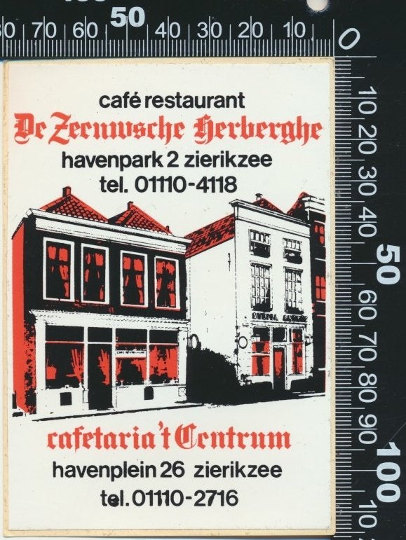 Sticker: Cafe Restaurant De Zeeuwsche Herberghe, Ophalen of Verzenden, Zo goed als nieuw, Bedrijf of Vereniging