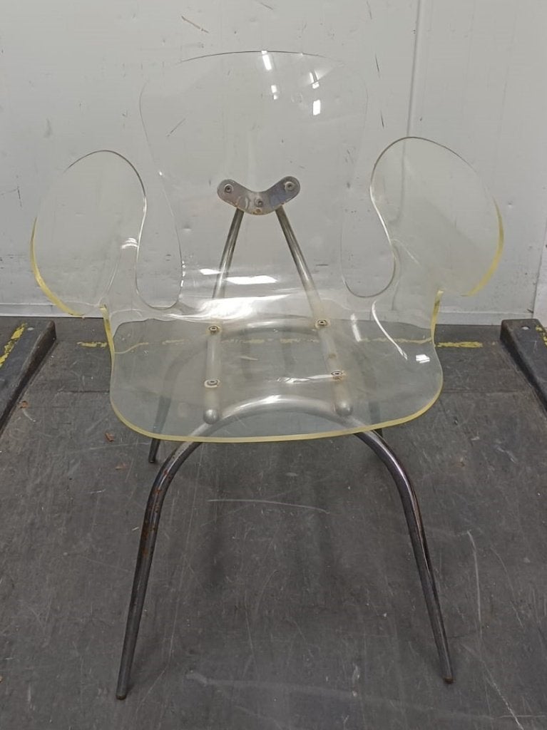 Transparante Design stoel / kuipstoel, Huis en Inrichting, Ophalen, Gebruikt, Overige kleuren, Leer
