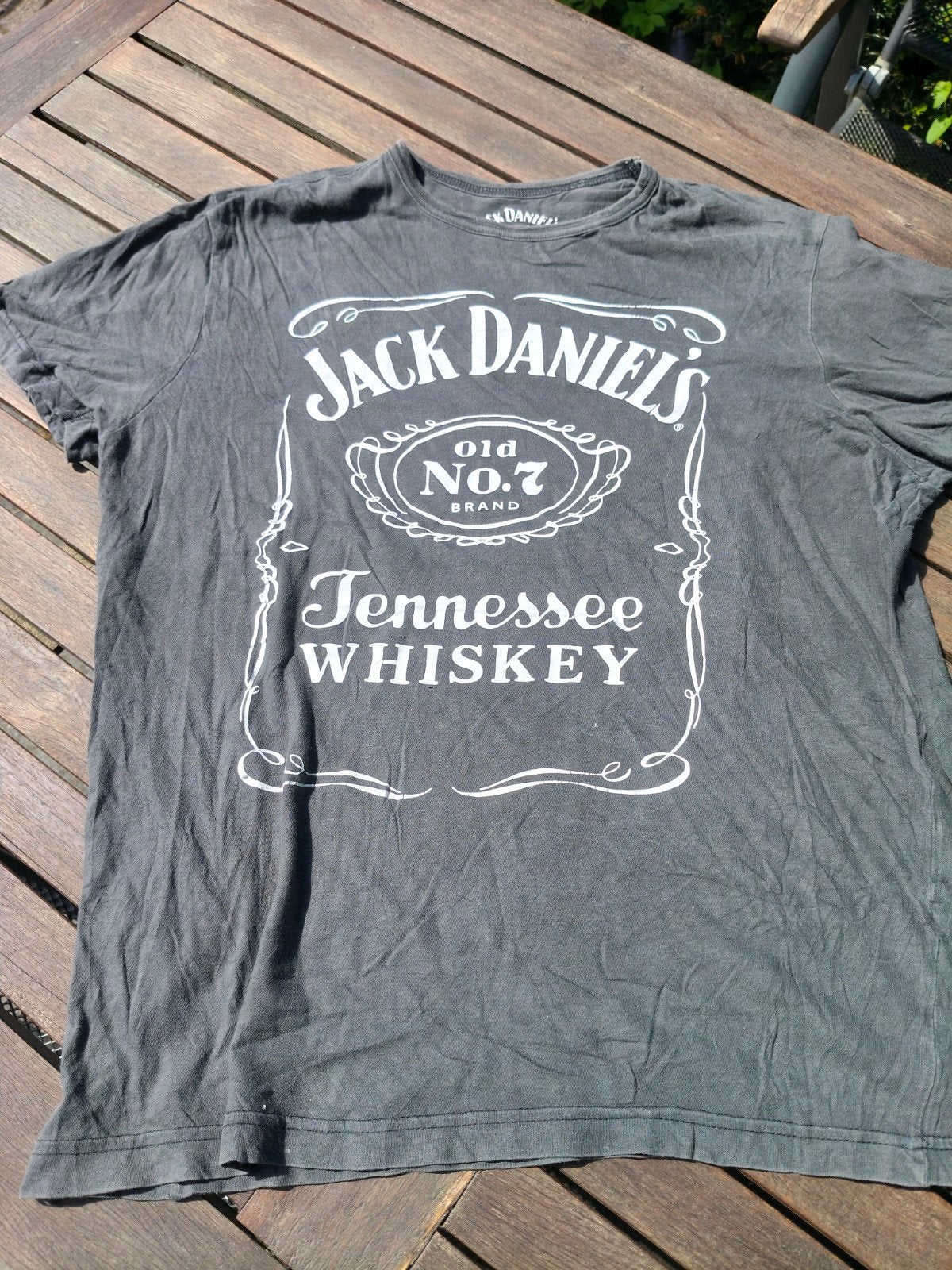 Jack Daniel's T-shirt - Maat L, Maat 52/54 (L), Verzenden, Grijs, Gedragen