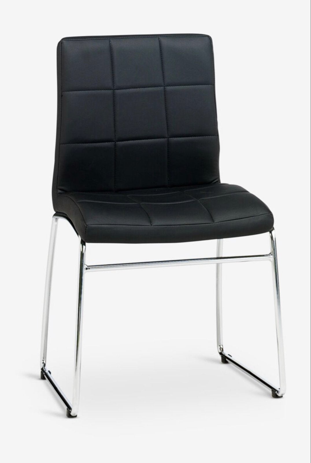 2x JYSK Hammel stoelen - Zwart met chroom onderstel, Ophalen, Kunststof, Gebruikt, Twee