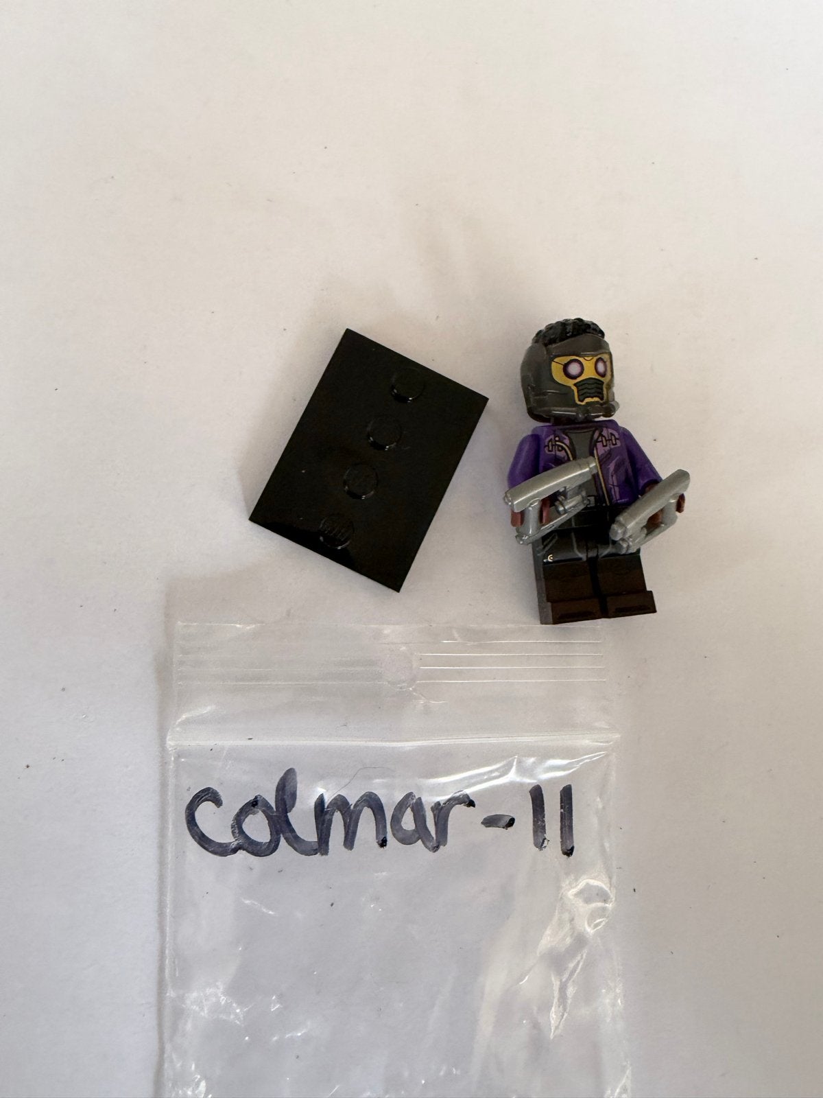 Lego Star-Lord  colmar-11 Minifiguur met wapens en standaard, Gebruikt, Marvel, Lego, Ophalen of Verzenden