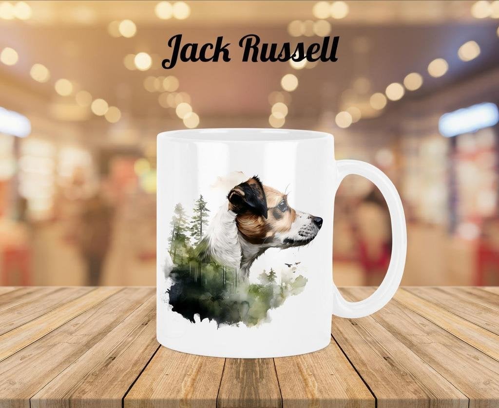 Jack Russell profiel mok, Huis en Inrichting, Keuken | Servies, Verzenden, Nieuw, Overige stijlen, Kop(pen) en/of Schotel(s)